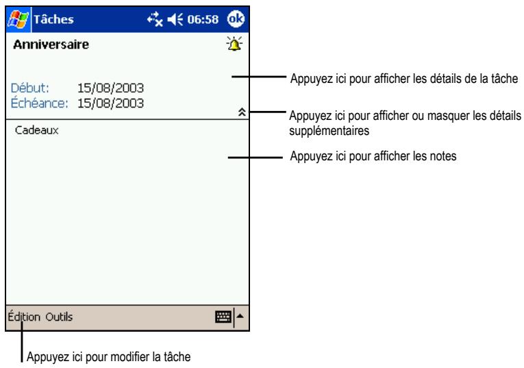 YAKUMO PDA DELTA 400 - Utilisation de l'écran Résumé des Tâches - 1