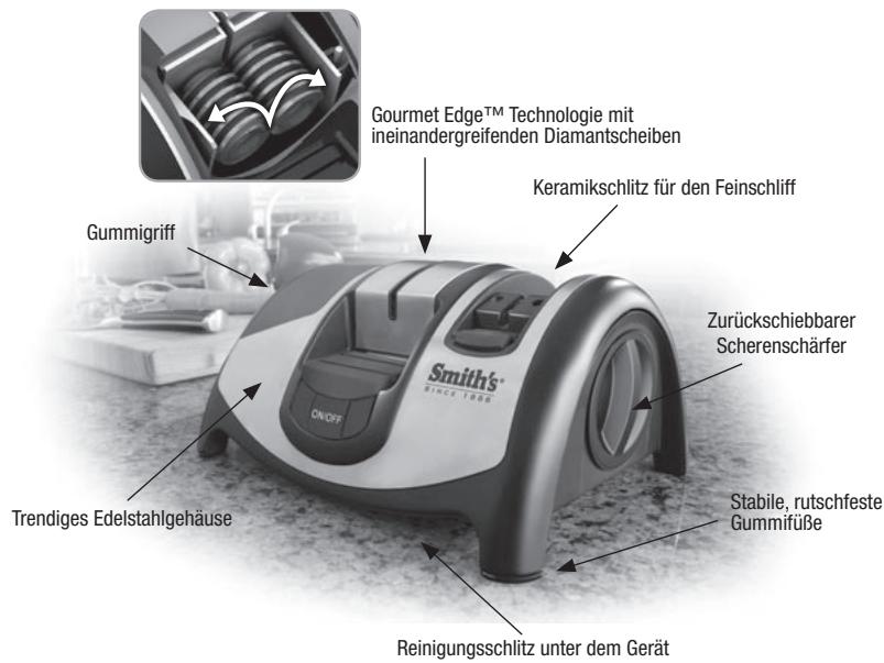 BARTSCHER 50066 - Smith's Model 50066 - Diamond Edge Elektrischer Messer und Scherenschäfer mit Gourmet Edge™ Technologie - 1