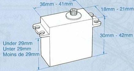 TAMIYA GLOBE TROTTER 420 - DIMENSIONS MAX. DES SERVOS - 1