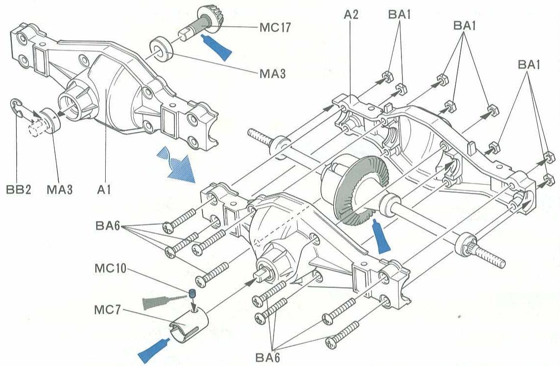 TAMIYA VOLVO FH - 《StéArling-sa-ôp的と》 Attaching steering servo Lenkservo-Einbau Fixation du servo de directio - 45