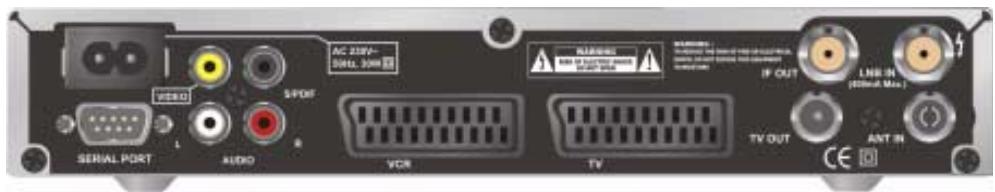 ECHOSTAR DSB-808 2CI VIACCESS - LE PANEAU ARRIÈRE DU RÉCEPTEUR - 1