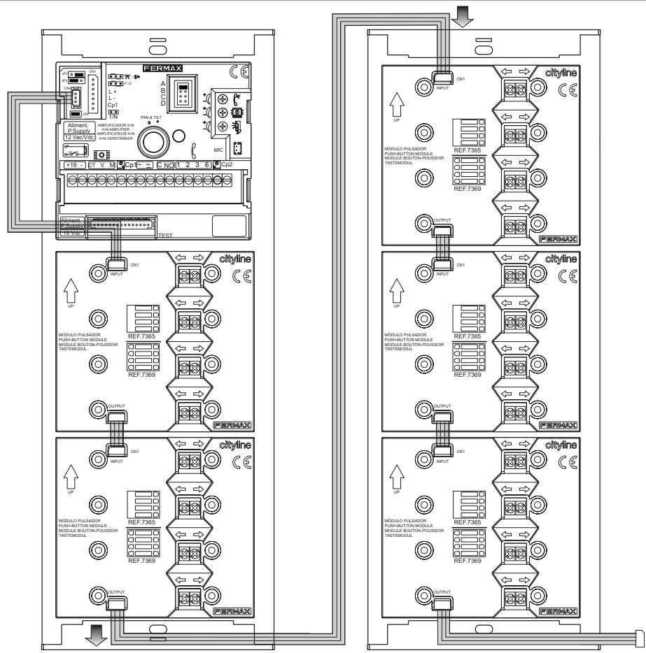 FERMAX 4 PLUS N - *Interconnexion des modules de boutons-poussoirs - 3