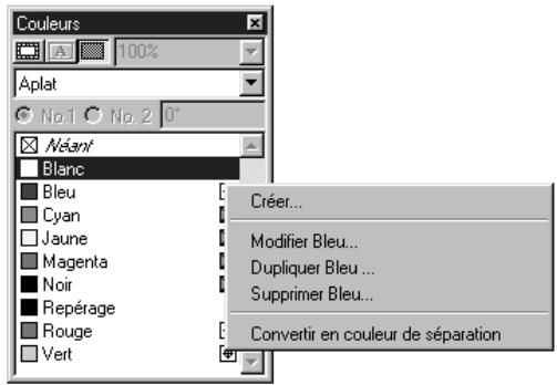 QUARK XPRESS 5 - MENUCONTEXTUELDELA PALETTECOULEURS - 1