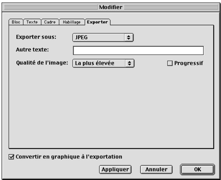 QUARK XPRESS 5 - CONFIGURATION DES OPTIONS D'EXPORTATION POUR LES BLOCES D'IMAGES ET DE TEXTE GRAPHIQUE W - 1