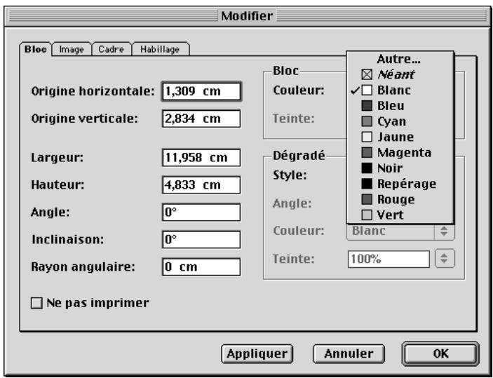 QUARK XPRESS 5 - APPLICATION DE COULEURS AUX BLOCs - 1