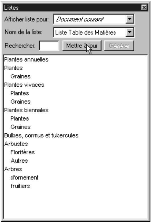 QUARK XPRESS 5 - MISE À JOUR DE LA LISTE D'UN DOCUMENT - 1