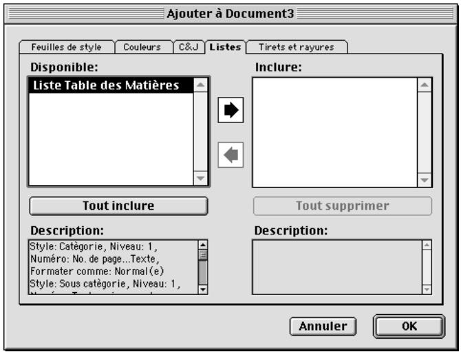 QUARK XPRESS 5 - IMPORTATION DES LISTES D'UN DOCUMENT - 3
