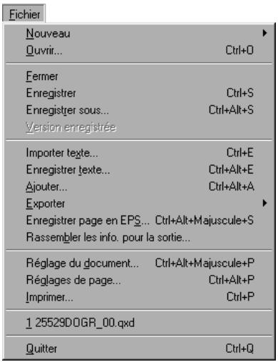 QUARK XPRESS 5 - MENUS QUARKXPRESS - 1