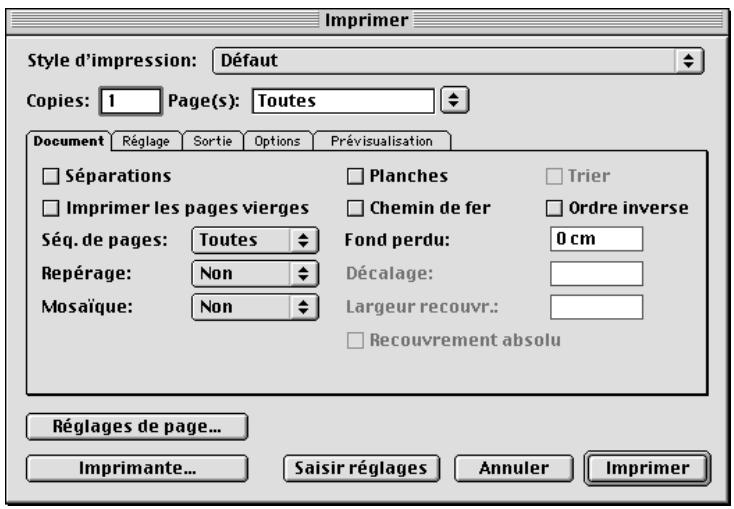 QUARK XPRESS 5 - PARAMÉTRAGE DE LA RUBRIQUE DOCUMENT - 1