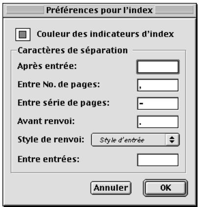 QUARK XPRESS 5 - DEFINITION DE LA COULEUR DES INDICATEURS D'INDEX F - 1