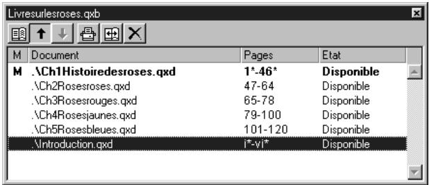 QUARK XPRESS 5 - MODIFICATION DE L'ORDRE DES CHAPITRES DANS UN LIVRE - 1