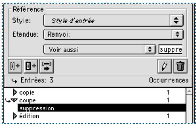 QUARK XPRESS 5 - CREATION D'UN RENVOI VERS UNE NOUVELLE ENTREE D'INDEX - 1