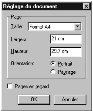 QUARK XPRESS 5 - UTILISATION DE LA COMMANDE RÉGLAGE DU DOCUMENT - 1