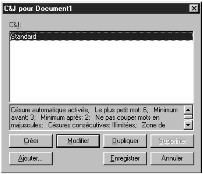 QUARK XPRESS 5 - CREATION DES SPECIFICATIONS DE CÉSURE ET DE JUSTIFICATION - 1