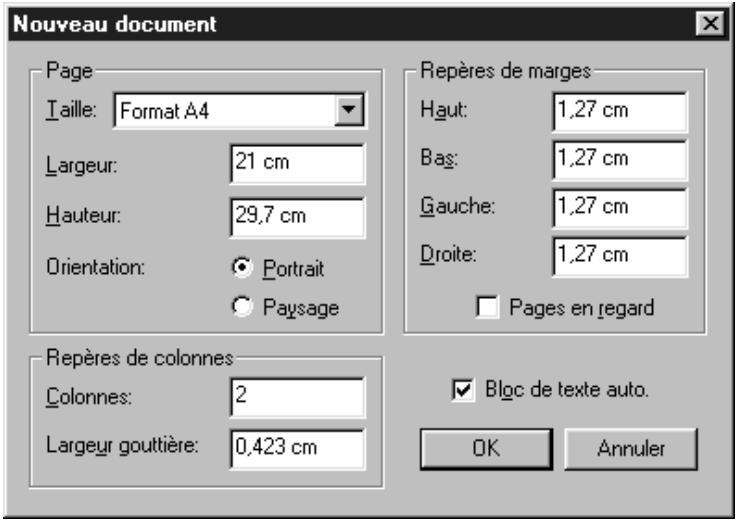 QUARK XPRESS 5 - CRÉATION DE PAGES MAQUETTE PAR DÉFAUT - 1