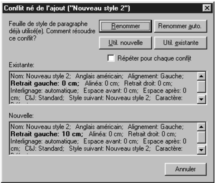 QUARK XPRESS 5 - RÉSOLUTION DES CONFLITS DE SPÉCIFICATIONS DE CÉSURE ET DE JUSTIFICATION - 1