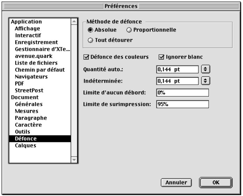 QUARK XPRESS 5 - MÉTHODES DE DÉFONCE PAR DÉFAUT - 1