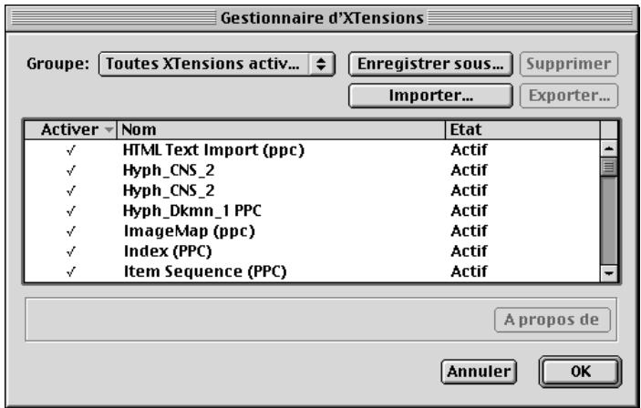 QUARK XPRESS 5 - SPÉCIFICATION DES MODULES XTENSIONS À UTILISER - 1