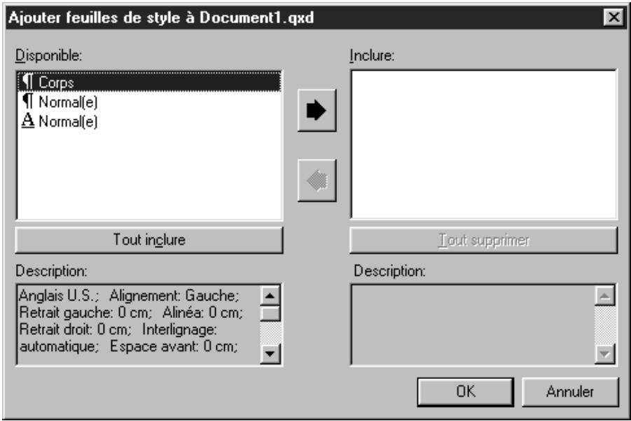 QUARK XPRESS 5 - AJOUT DE FEUILLES DE STYLE - 1