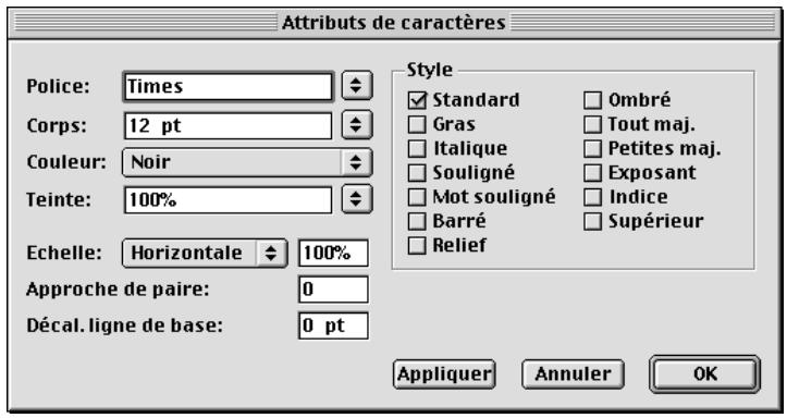 QUARK XPRESS 5 - APPLICATION DE PLUSIEURS ATTRIBUTS DE CARACTERES - 1