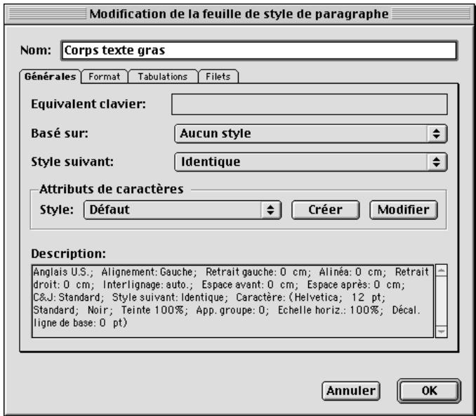QUARK XPRESS 5 - CREATION DE FEUILLES DE STYLE DE PARAGRAPHE - 3