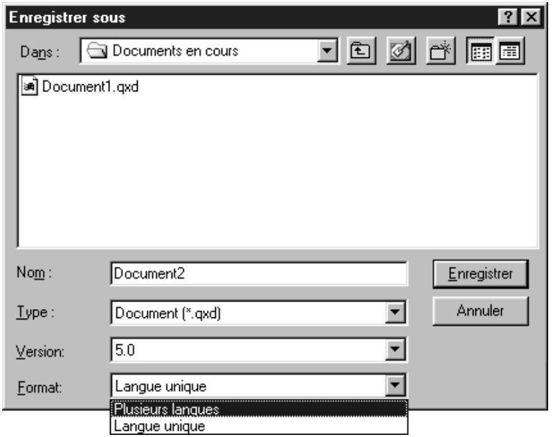 QUARK XPRESS 5 - ENREGISTREMENT DES DOCUMENTS MULTILINGUES - 1