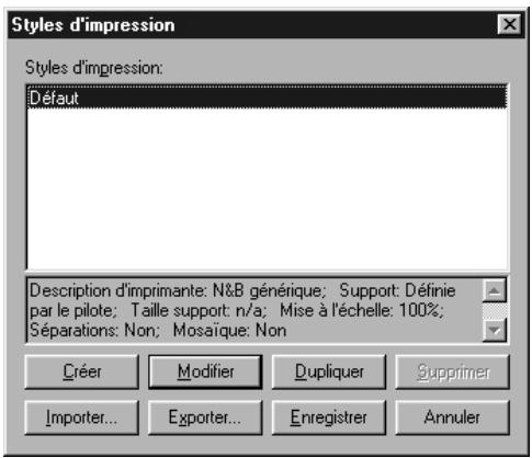 QUARK XPRESS 5 - Choisissez Édition Styles d'impression. - 1