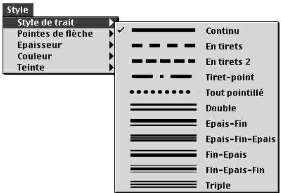 QUARK XPRESS 5 - SELECTION D'UN STYLE DE LIGNE - 1