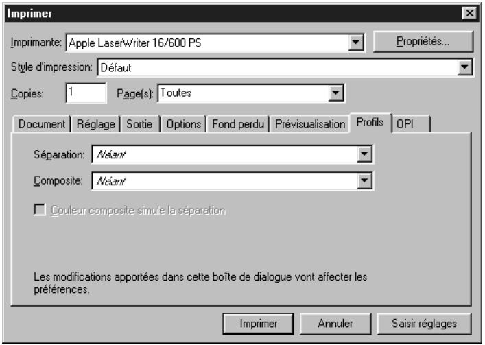 QUARK XPRESS 5 - MODIFICATION DES PROFILS AVANT IMPRESSION P - 1