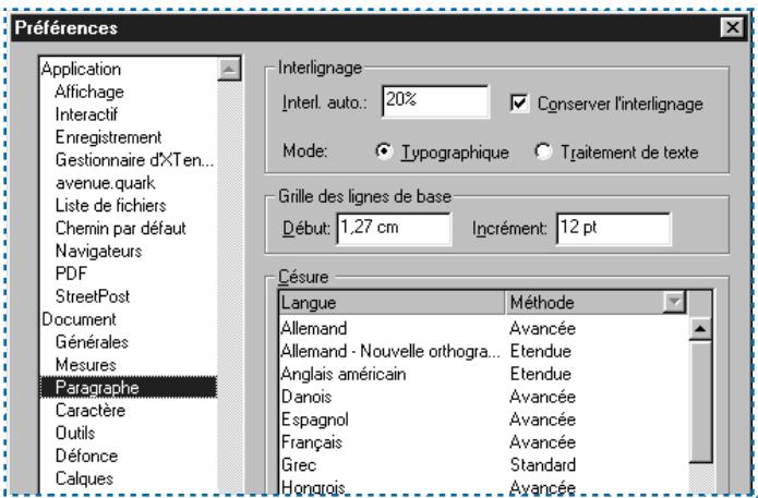 QUARK XPRESS 5 - CONFIRMATION DES PREFÉRENCES TYPOGRAPHIQUES P - 1