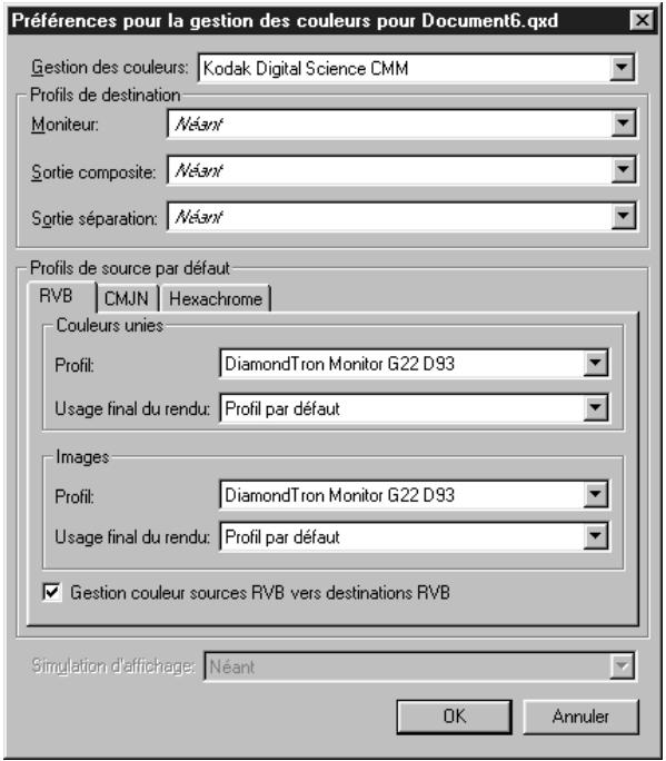 QUARK XPRESS 5 - RéGLAGE DES PRÉFÉRENCES POUR LA GESTION DES COULEURS - 1
