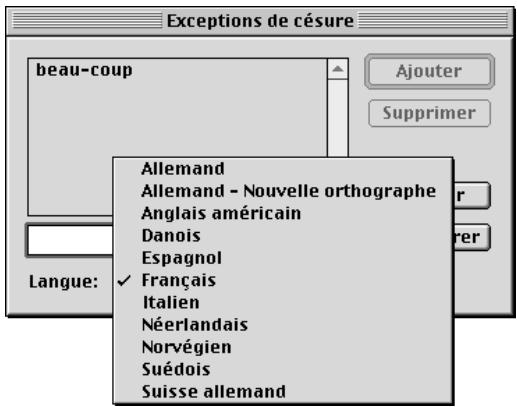 QUARK XPRESS 5 - Définition DES EXCEPTIONS DE CÉSURE - 1
