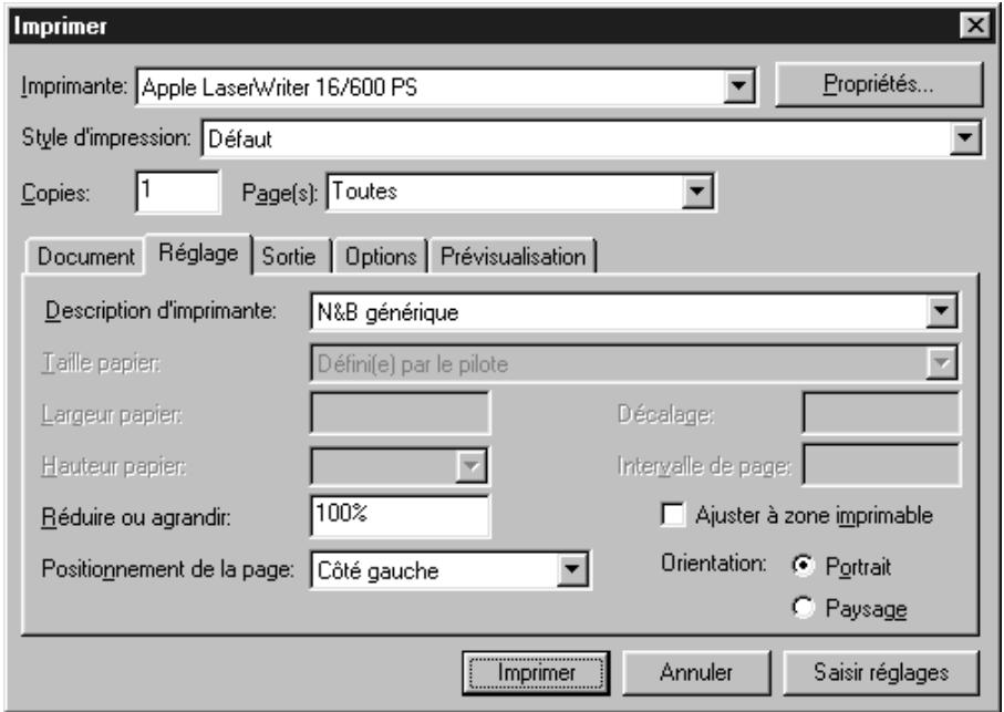 QUARK XPRESS 5 - PARAMÉTRAGE DE LA RUBRIQUE RÉGLAGE - 1