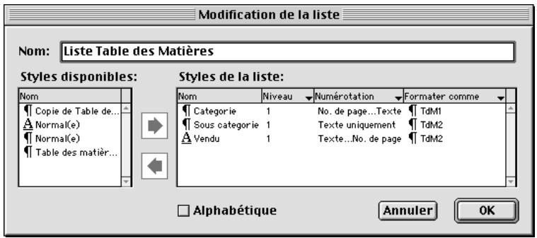 QUARK XPRESS 5 - CREATION D'UNE LISTE - 3