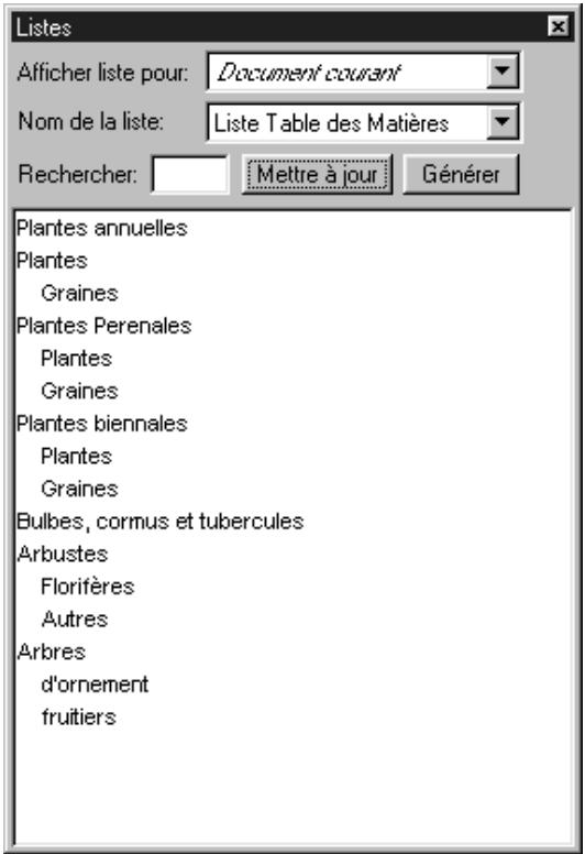 QUARK XPRESS 5 - CREATION D'UNE LISTE DANS LA PALETTE LISTES - 1