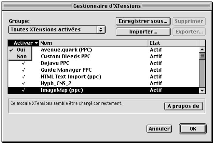 QUARK XPRESS 5 - CHARGEMENT DU MODULE QUARKXTENSIONS IMAGEMAP W - 1