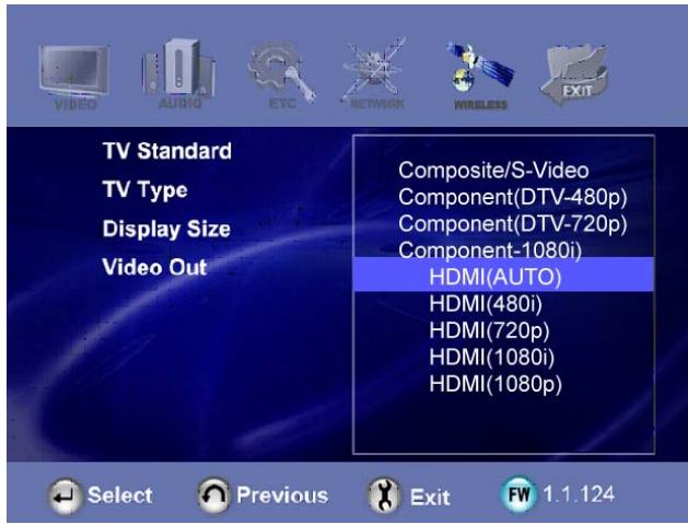 CIBOX WIRELESS CINE BOX PREMIUM - Modification des paramètres vidéo - 1