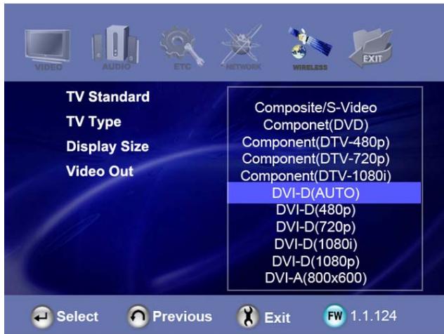 CINEBOX WIRELESS CINE BOX ULTRA - Modification des paramètres VIDÉO - 1