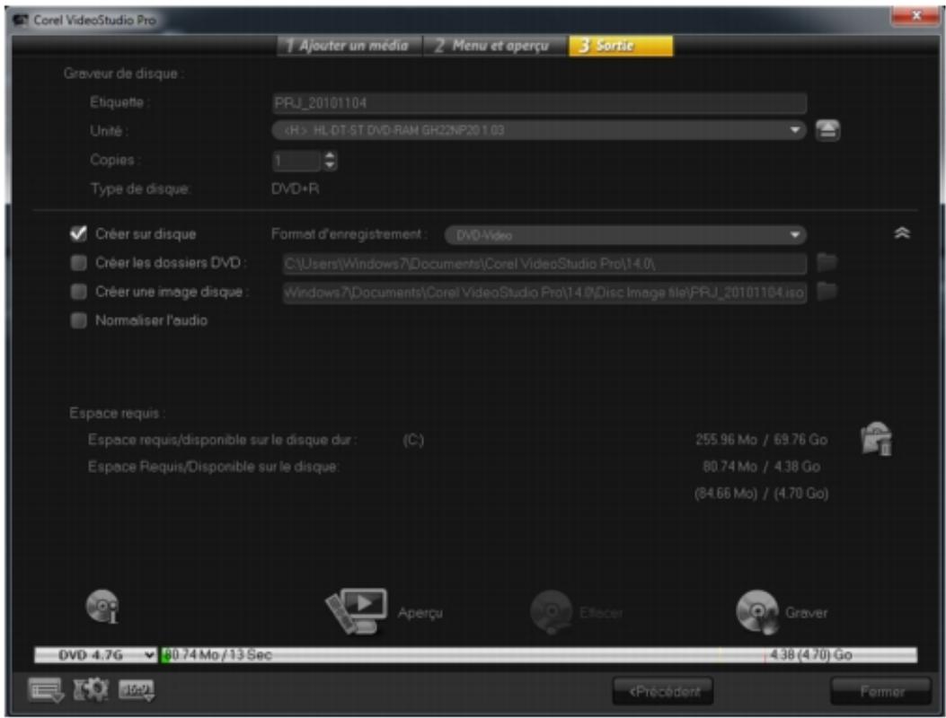COREL VIDEOSTUDIO X4 PRO - Graver votre projet sur un disque - 1