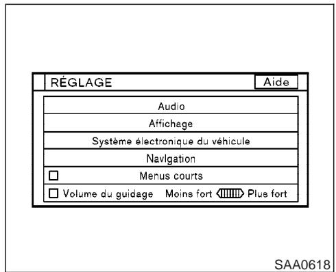 INFINITI M45 - COMMENT UTILISER L'OPTION «RéGLAGE» - 1