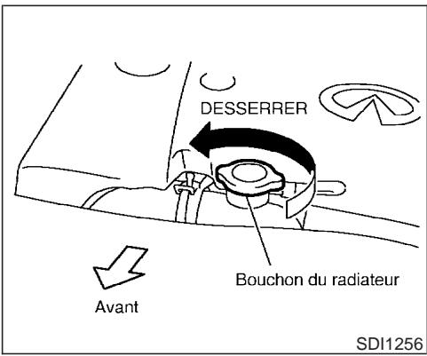 INFINITI M45 - VÉRIFICATION DU NIVEAU DU LIQUIDE DE REFROIDISSEMENT DU MOTEUR - 1