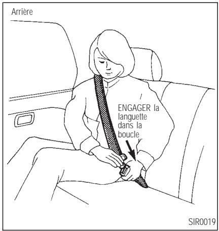 INFINITI Q45 - Bouclage des ceintures de sécurité - 2