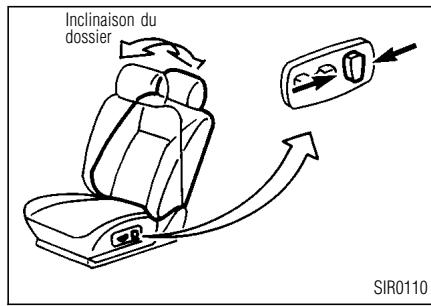 INFINITI QX4 - Pour faire avancer et reculer le siège - 2