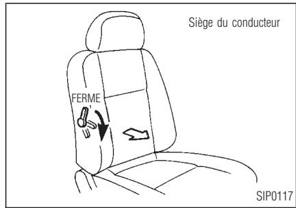 INFINITI QX4 - Support lombokie (si le vehicule en est équipé pour le siège du conducteur) - 1