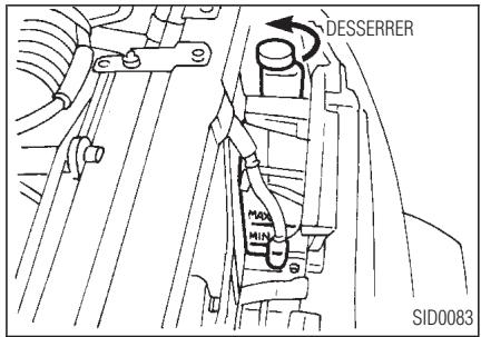 INFINITI QX4 - VERIFICATION DU Niveau DE LIQUIDE DE REFROIDISSEMENT DU MOTEUR - 1