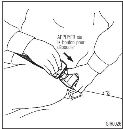 INFINITI QX4 - Débouclage des ceintures de sécurité - 1