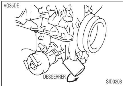 INFINITI QX4 - CHANGEMENT DU FILTRÉ À HUILE-MOTEUR - 1