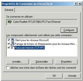 OLITEC SX 500 - Paramétrage du réseau pour PC / windows 2000 PRO - 3