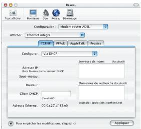 OLITEC SX 500 - Paramétrage du réseau pour MAC / MAC OS x - 1