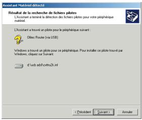 OLITEC SX 500 - Installation des pilotes USB pour windows 2000 pro - 4